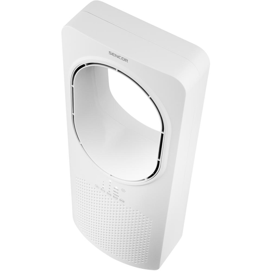 Sencor - Grīdas ventilators bez lāpstiņām 50W/230V balta + tālvadības pults
