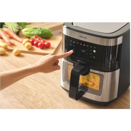 Sencor - Karstā gaisa fritieris 9 l 1700W/230V melns/matēts hroms