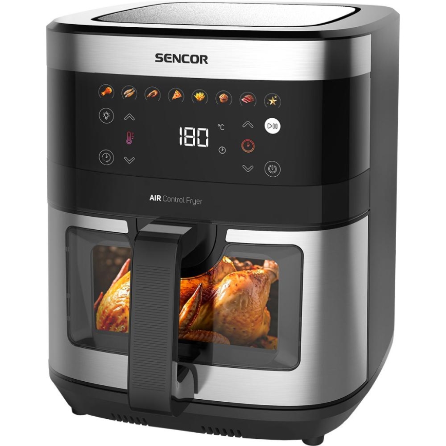 Sencor - Karstā gaisa fritieris 9 l 1700W/230V melns/matēts hroms