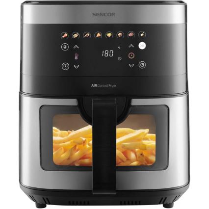 Sencor - Karstā gaisa fritieris 9 l 1700W/230V melns/matēts hroms
