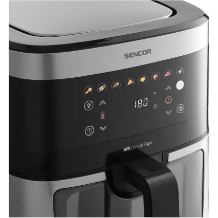 Sencor - Karstā gaisa fritieris 9 l 1700W/230V melns/matēts hroms