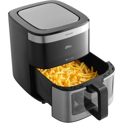 Sencor - Karstā gaisa fritieris 9 l 1700W/230V melns/matēts hroms