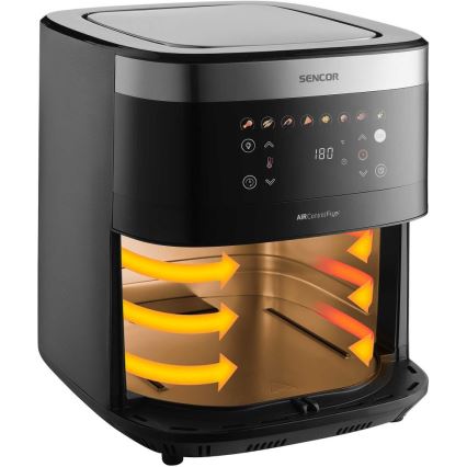 Sencor - Karstā gaisa fritieris 9 l 1700W/230V melns/matēts hroms