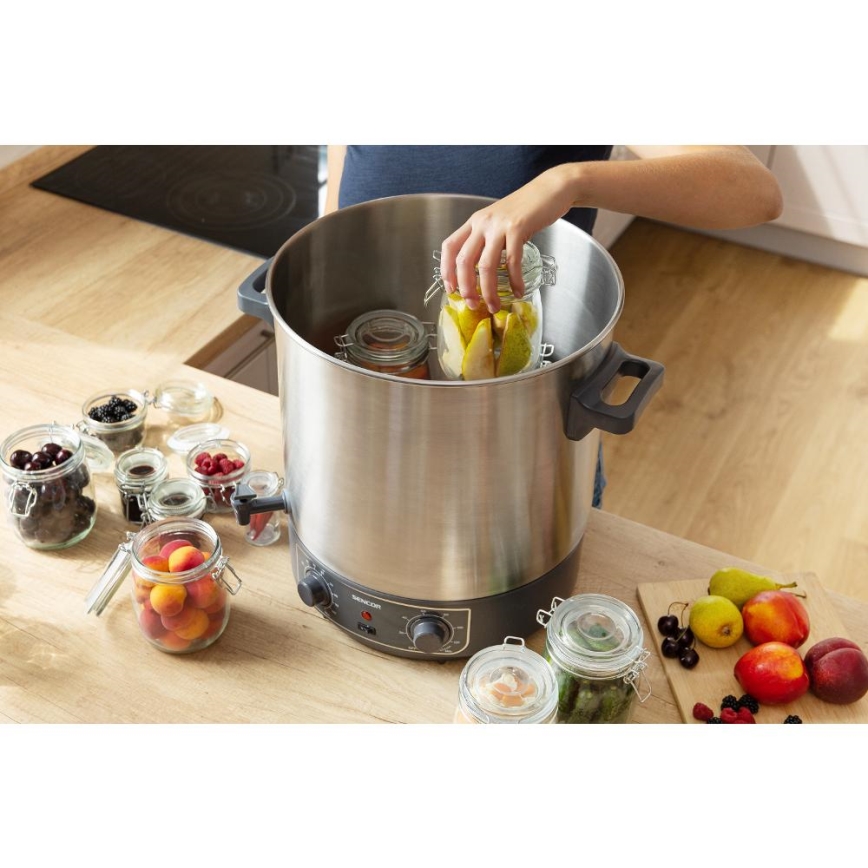 Sencor - konservēšanas katls 27 l 1800W/230V nerūsējošais tērauds/pelēks