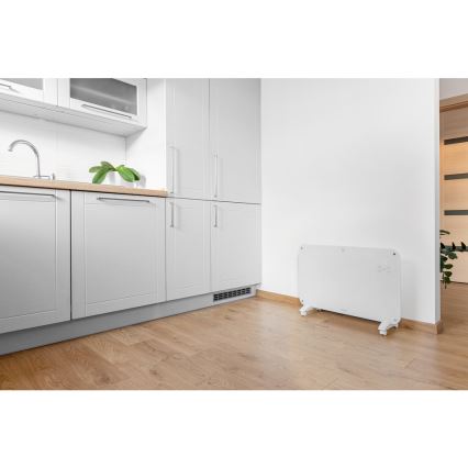 Sencor - Konvekcijas sildītājs ar LCD ekrānu 750W/1500W/230V Wi-Fi Tuya IP24 balts + tālvadības pults