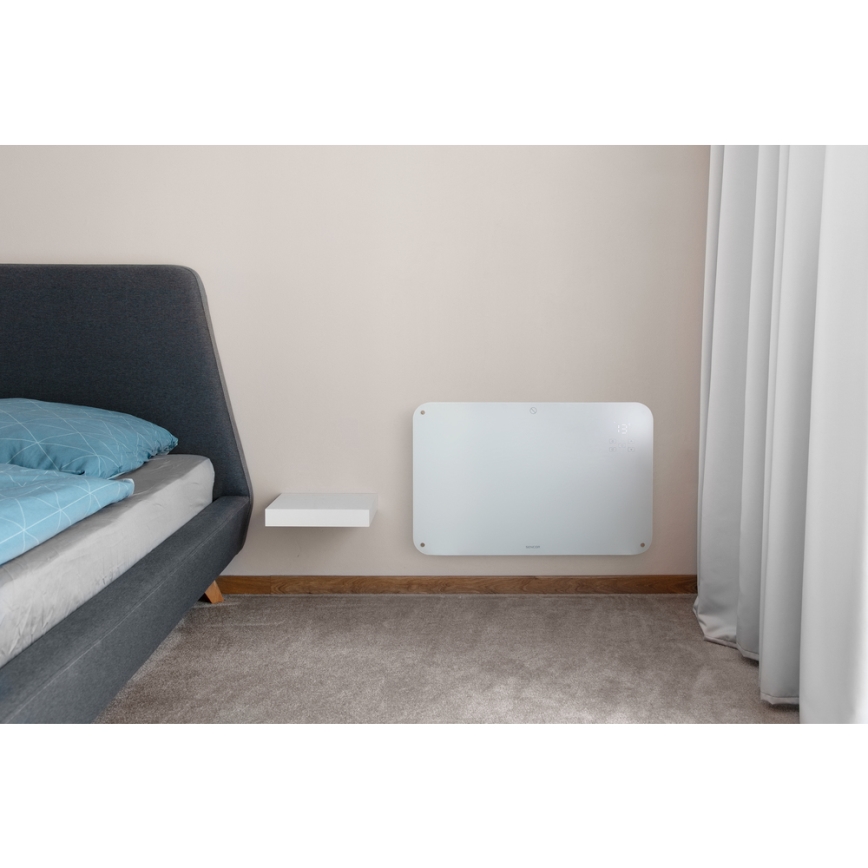 Sencor - Konvekcijas sildītājs ar LCD ekrānu 750W/1500W/230V Wi-Fi Tuya IP24 balts + tālvadības pults