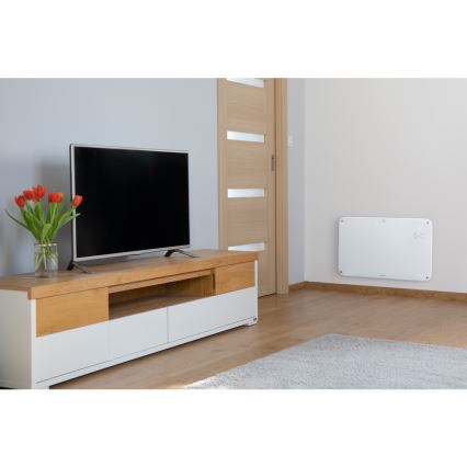 Sencor - Konvekcijas sildītājs ar LCD ekrānu 750W/1500W/230V Wi-Fi Tuya IP24 balts + tālvadības pults
