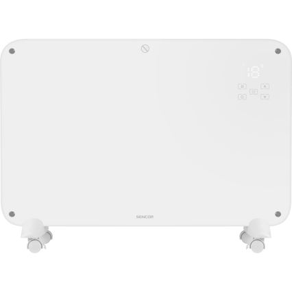 Sencor - Konvekcijas sildītājs ar LCD ekrānu 750W/1500W/230V Wi-Fi Tuya IP24 balts + tālvadības pults