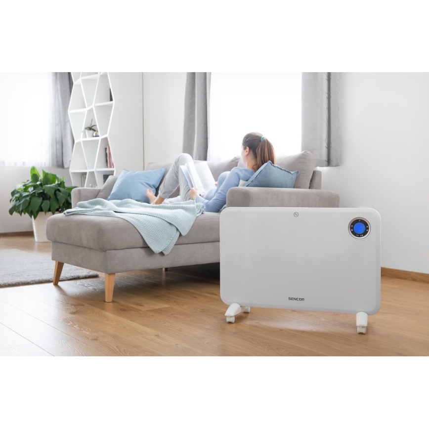 Sencor - Konvekcijas sildītājs ar LCD ekrānu un termostatu 750W/1500W/230V IP24
