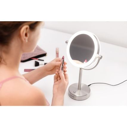 Sencor - Kosmētiskais spogulis ar LED apgaismojumu LED/5W/230V nerūsējošs tērauds