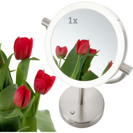 Sencor - Kosmētiskais spogulis ar LED apgaismojumu LED/5W/230V nerūsējošs tērauds
