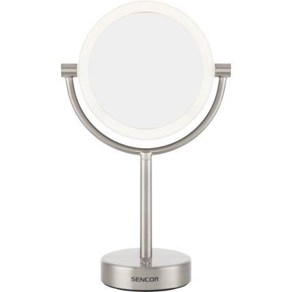 Sencor - Kosmētiskais spogulis ar LED apgaismojumu LED/5W/230V nerūsējošs tērauds