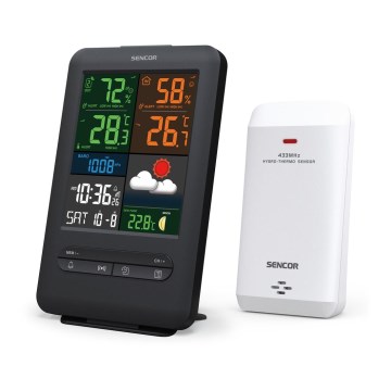 Sencor - Laika stacijas ar LCD krāsainu ekrānu 5V/1xCR2032