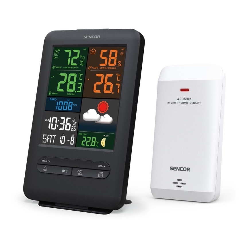 Sencor - Laika stacijas ar LCD krāsainu ekrānu 5V/1xCR2032