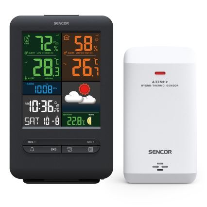 Sencor - Laika stacijas ar LCD krāsainu ekrānu 5V/1xCR2032
