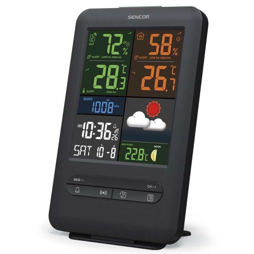 Sencor - Laika stacijas ar LCD krāsainu ekrānu 5V/1xCR2032