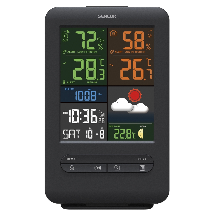 Sencor - Laika stacijas ar LCD krāsainu ekrānu 5V/1xCR2032