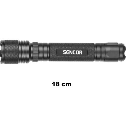 Sencor - LED Alumīnija lukturītis LED/5W/6xAAA IP44, melns