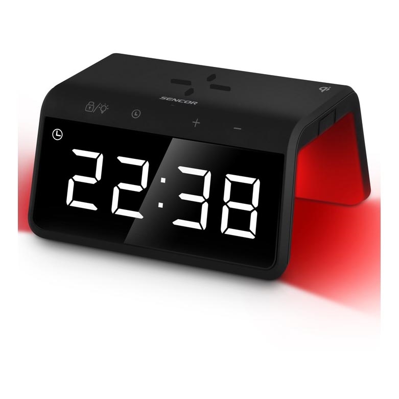 Sencor - LED RGB Modinātāja pulkstenis ar bezvadu lādētāju 10W/1xCR2032
