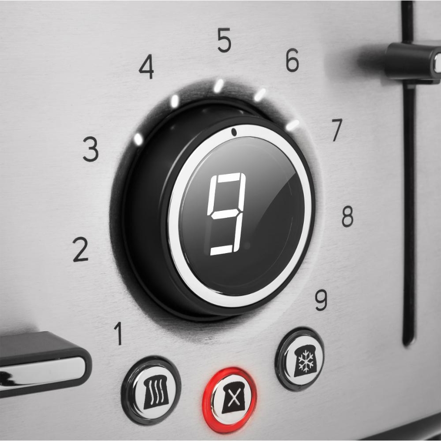 Sencor - Maizes grauzdētājs ar četrām atverēm 1600W/230V matēts hroms