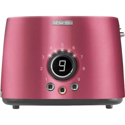 Sencor - Maizes grauzdētājs ar divām atverēm un maizīšu sildītāju 1000W/230V rozā