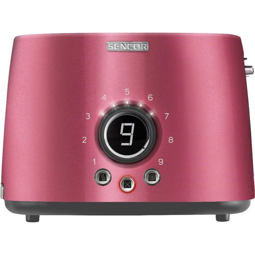 Sencor - Maizes grauzdētājs ar divām atverēm un maizīšu sildītāju 1000W/230V rozā