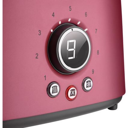 Sencor - Maizes grauzdētājs ar divām atverēm un maizīšu sildītāju 1000W/230V rozā