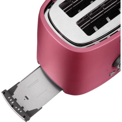 Sencor - Maizes grauzdētājs ar divām atverēm un maizīšu sildītāju 1000W/230V rozā