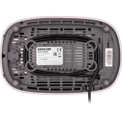 Sencor - Maizes grauzdētājs ar divām atverēm un maizīšu sildītāju 1000W/230V rozā
