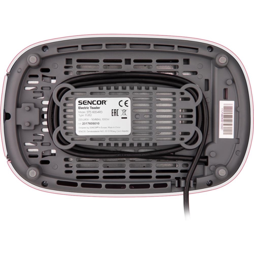 Sencor - Maizes grauzdētājs ar divām atverēm un maizīšu sildītāju 1000W/230V rozā