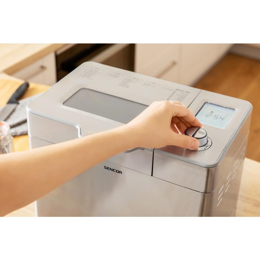 Sencor - mājas maizes automāts 550W/230V matēts hroms