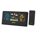 Sencor - Meteostacija ar krāsainu LCD displeju 3xAAA + 2xAA melna