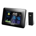 Sencor - Meteostacija ar krāsainu LCD displeju un modinātāja pulkstenis 3xAAA + 2xAA melna