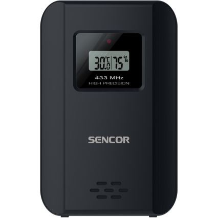 Sencor - Meteostacija ar krāsainu LCD displeju un modinātāja pulkstenis 3xAAA melna