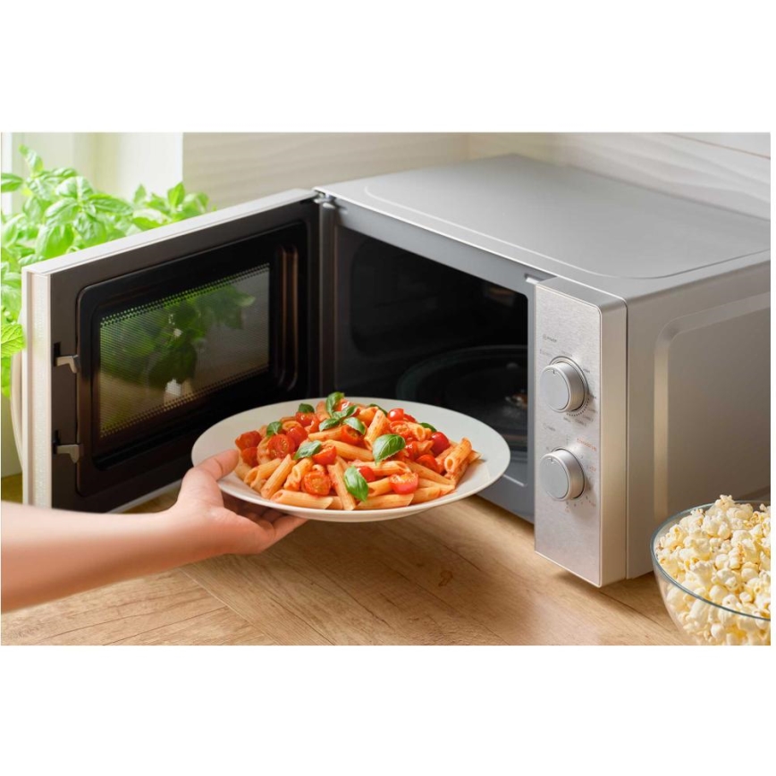 Sencor - Mikroviļņu krāsns ar grila funkciju 700 W/1000 W/230 V 20 l matēts hroms