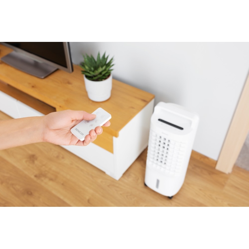 Sencor - Mobilais gaisa dzesētājs ar LED displeju 3in1 45W/230V balts + tālvadības pults