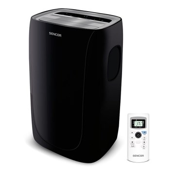 Sencor - Mobilais gaisa kondicionieris ar LED ekrānu 3in1 1000W/230V 9000 BTU melns + tālvadības pults