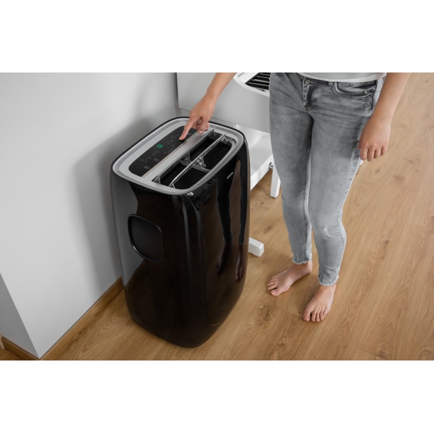 Sencor - Mobilais gaisa kondicionieris ar LED ekrānu 3in1 1000W/230V 9000 BTU melns + tālvadības pults