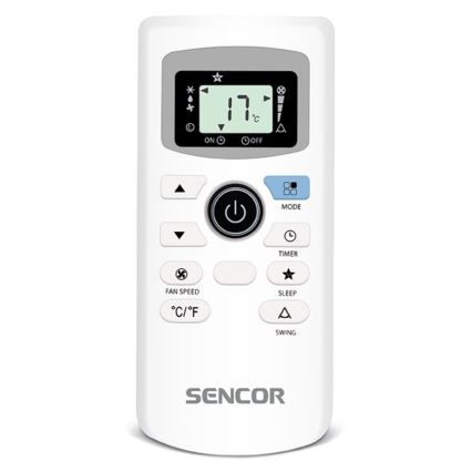 Sencor - Mobilais gaisa kondicionieris ar LED ekrānu 3in1 1000W/230V 9000 BTU melns + tālvadības pults
