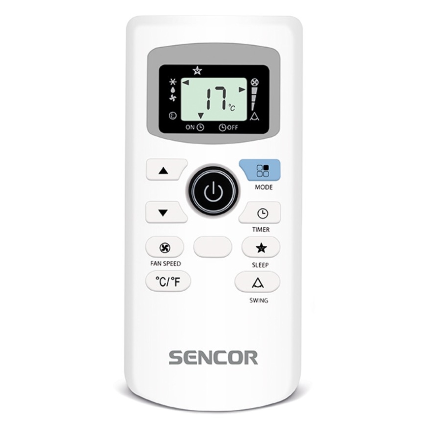 Sencor - Mobilais gaisa kondicionieris ar LED ekrānu 3in1 1000W/230V 9000 BTU melns + tālvadības pults