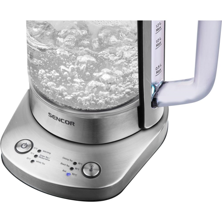 Sencor - Nerūsējošā tērauda ātrā elektriskā tējkanna ar temperatūras regulāciju 1,5 l 1500W/230V