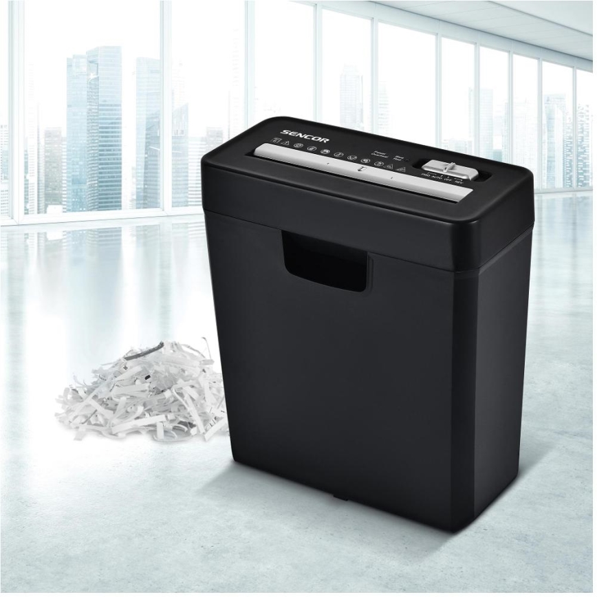 Sencor - Papīra smalcinātājs A4 tilpums 10 l 190W/230V melna