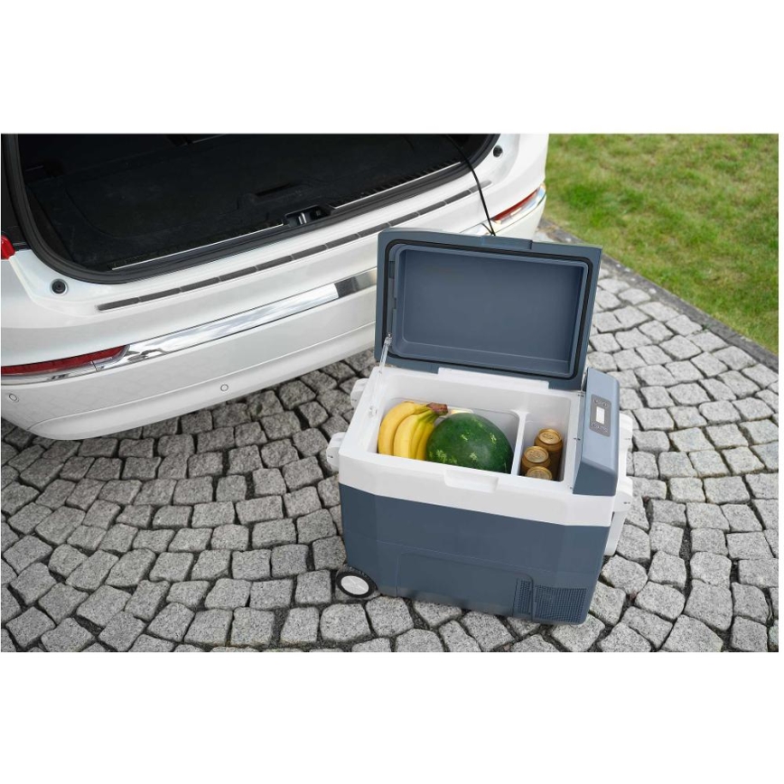 Sencor - Pārnēsājamais kompresora autoledusskapis 55 l 70W/12V/230V zils/balts