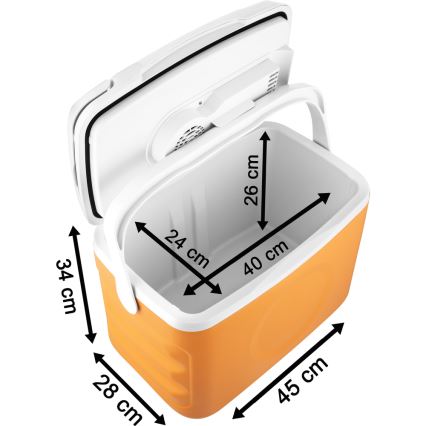 Sencor - Pārnēsājams auto ledusskapis 22 l 45W/12V oranžs/balts