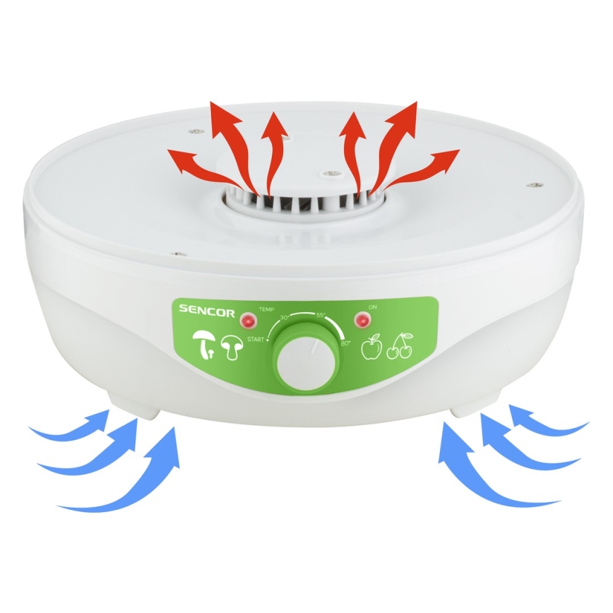 Sencor - Pārtikas produktu žāvētājs ar termoregulāciju 250W/230V
