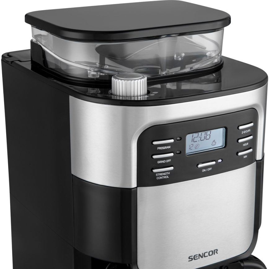 Sencor - Pilienveida kafijas automāts 1,5 l ar LCD ekrānu 900W/230V