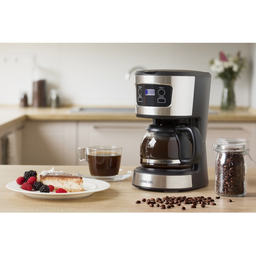Sencor - Pilienveida kafijas automāts ar LCD ekrānu 700W/230V