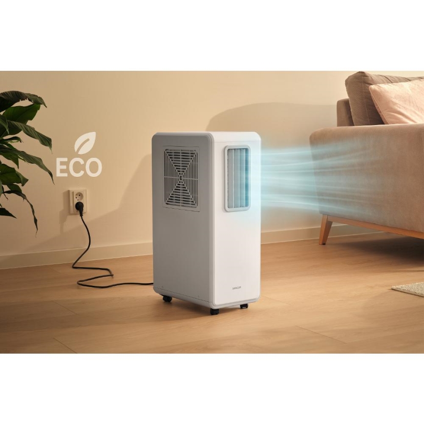 Sencor - Portatīvais 4 vienā gaisa kondicionieris 200W/230V 1800 BTU balts + tālvadības pults