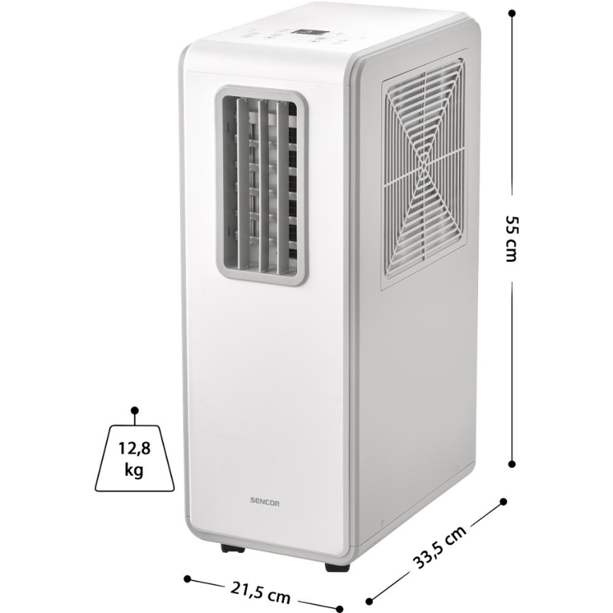 Sencor - Portatīvais 4 vienā gaisa kondicionieris 200W/230V 1800 BTU balts + tālvadības pults