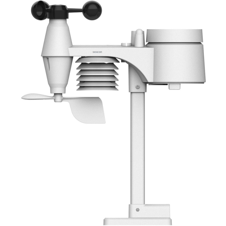 Sencor - Profesionāla meteostacija ar krāsainu LCD displeju un modinātāju 5V/1xCR2032 + 3xAA Wi-Fi